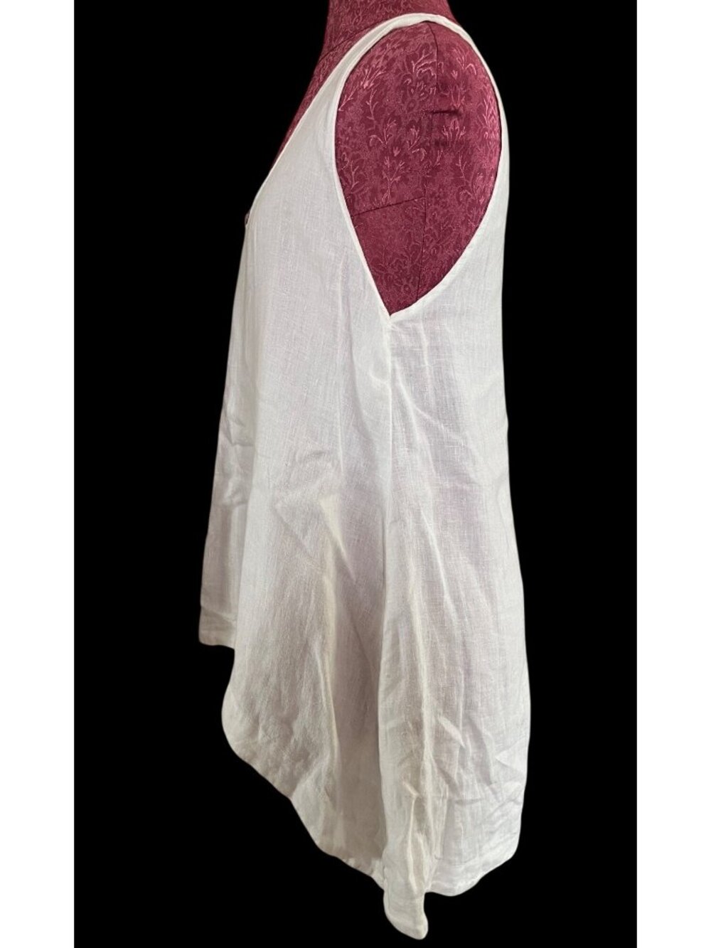 Saks Fifth Avenue White Linen High-Low Tank Top Womens XL - Picture 3 of 6